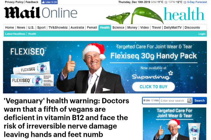 daily mail b12 vegan risk exposed